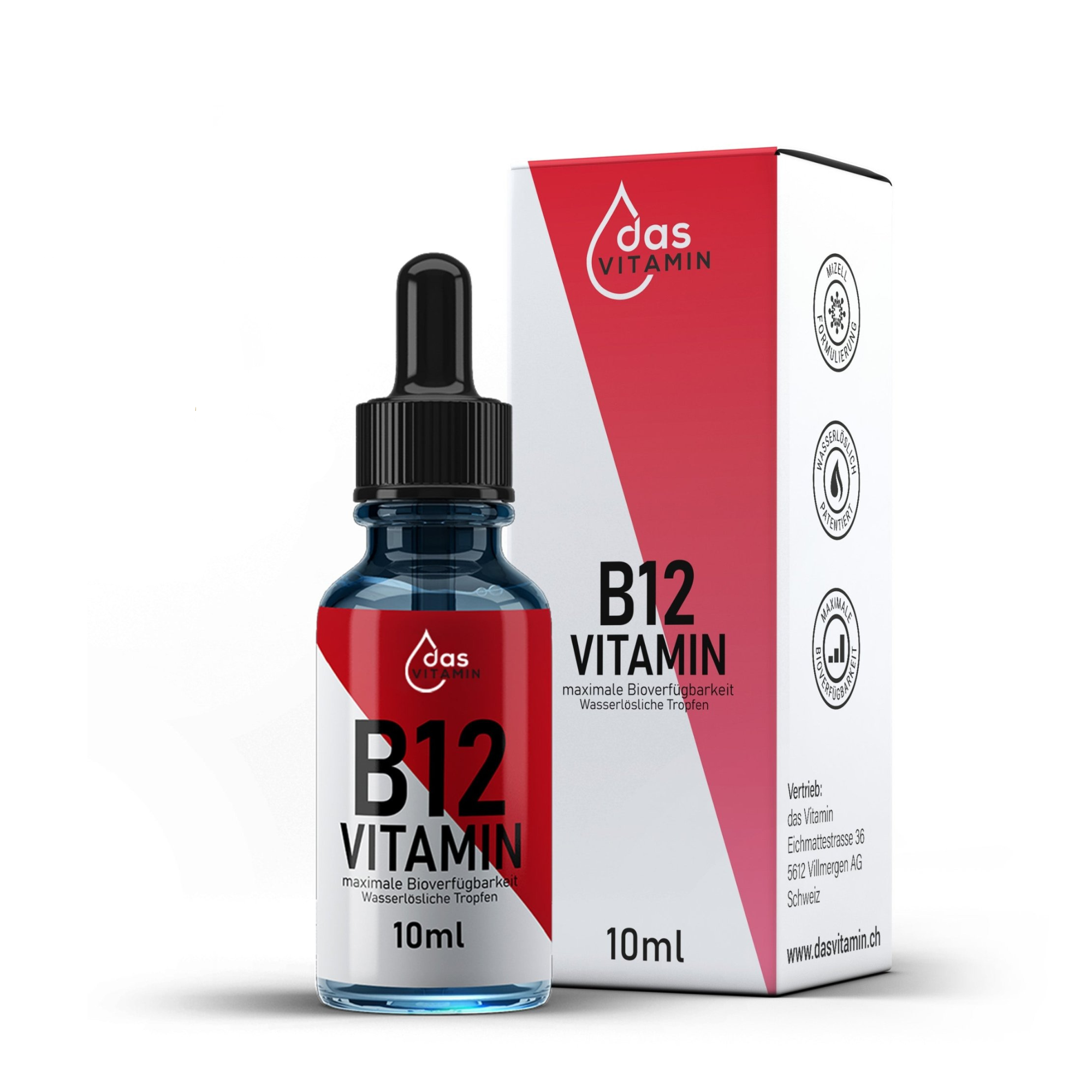 Vitamin B12 Tropfen 10ml | Vegan | Hochdosiert.Schweiz