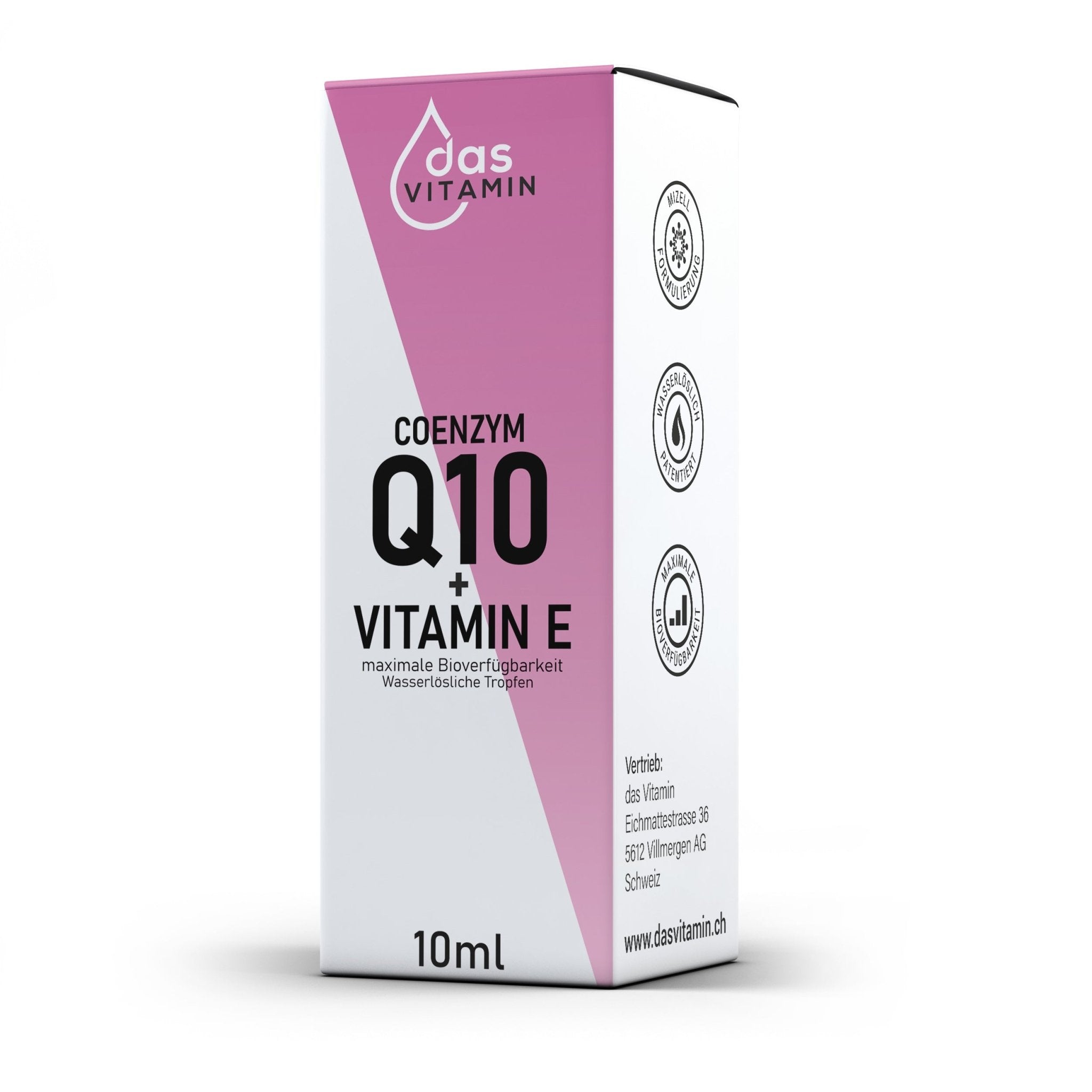 Coenzym Q10+Vitamin E Tropfen 10ml | Vegan | Hochdosiert - das Vitamin