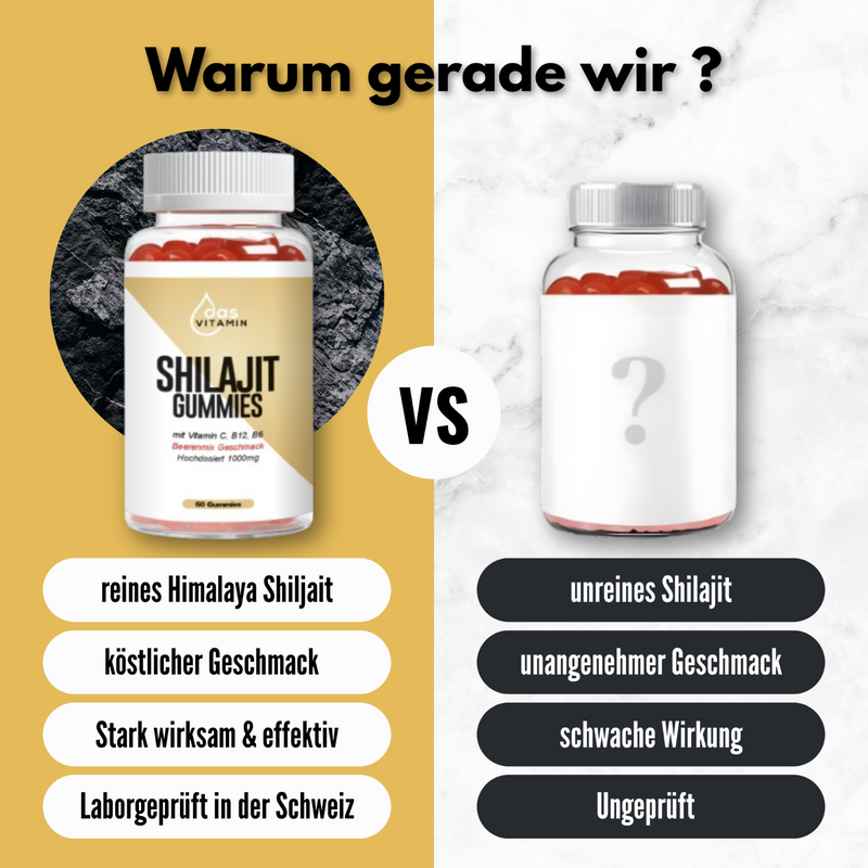 MUMIJO SHILAJIT GUMMIES 1000mg | mit Vitamin C, B6 & B12 | 60 Stück| Vegan | Hochdosiert
