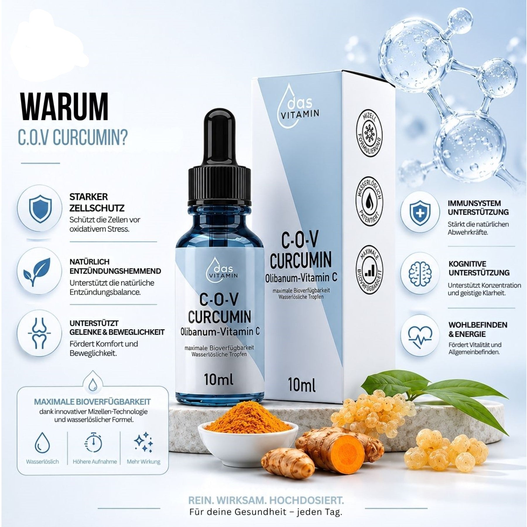 Curcuma + Olibanum + Vitamin C Nahrungsergänzung Tropfen