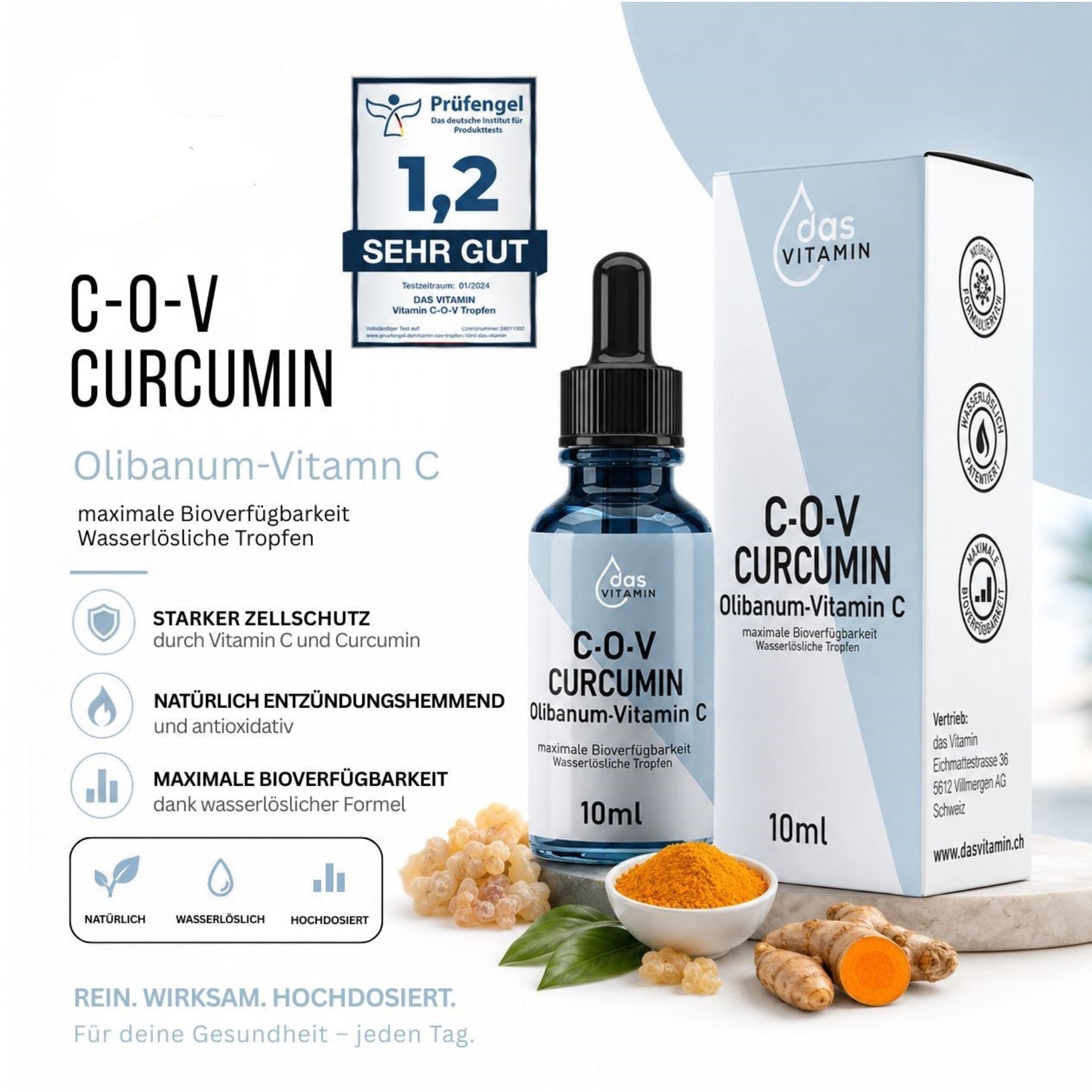 Curcuma Olibanum Vitamin C Tropfen für den täglichen Gebrauch