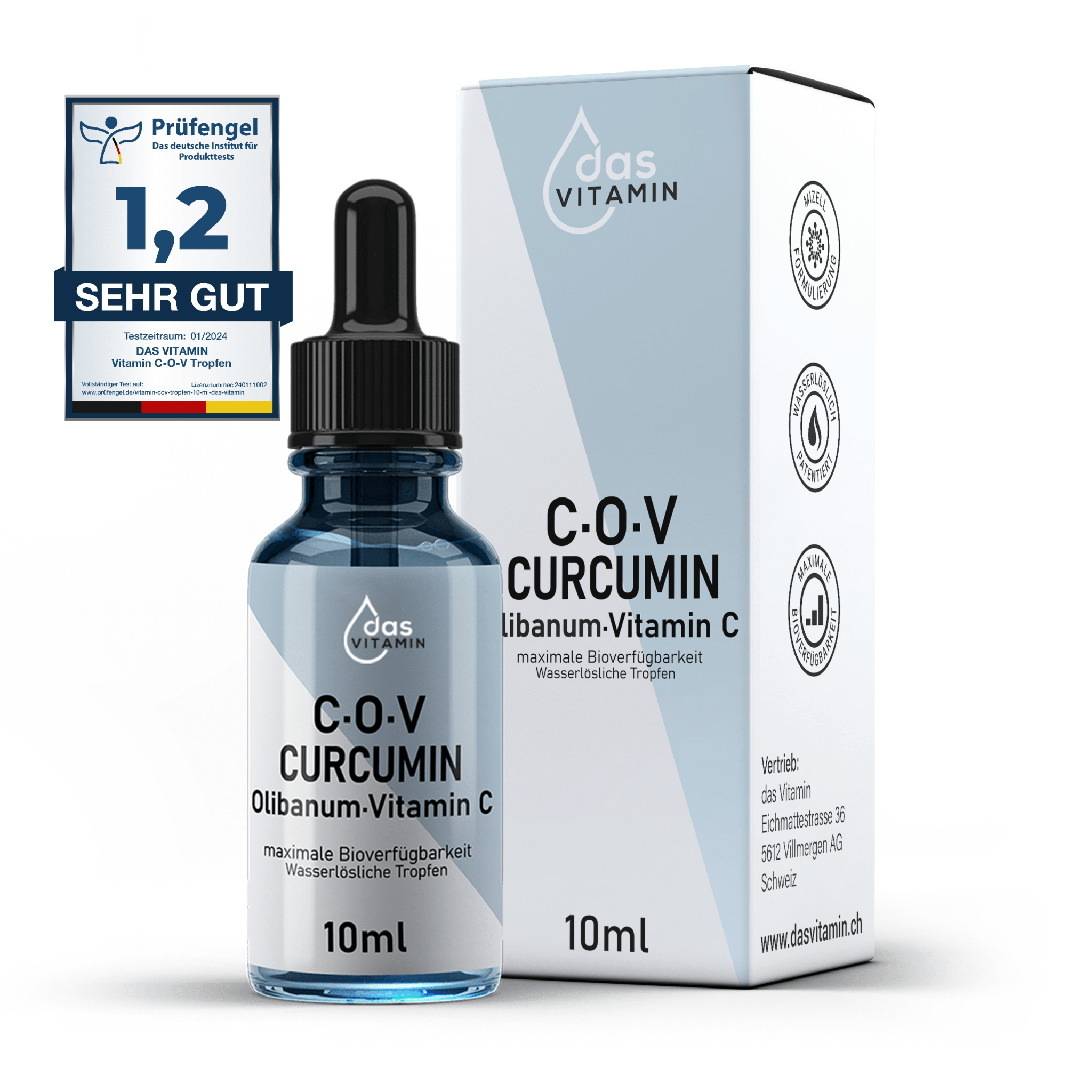 Curcuma+Olibanum+Vitamin C Tropfen 10ml | Vegan | Hochdosiert - das Vitamin