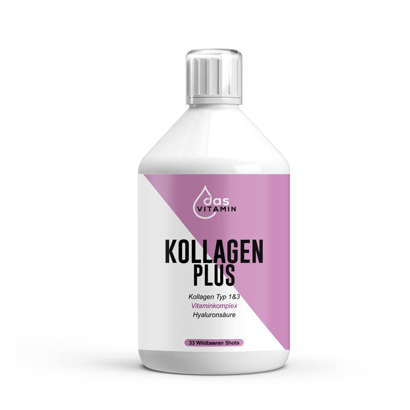 Kollagen Peptide + Vitamin + Hyaluronsäure flüssig kaufen | Wildbeere 500ml Flasche - das Vitamin