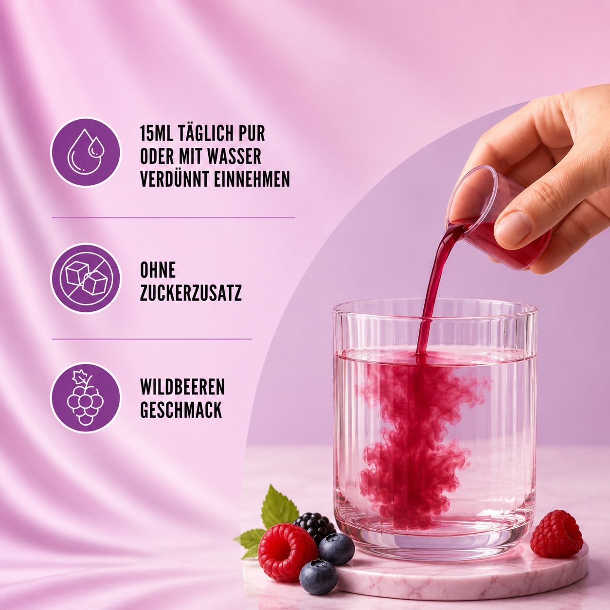 Trinkfertiger Kollagen Beauty Drink mit Hyaluronsäure