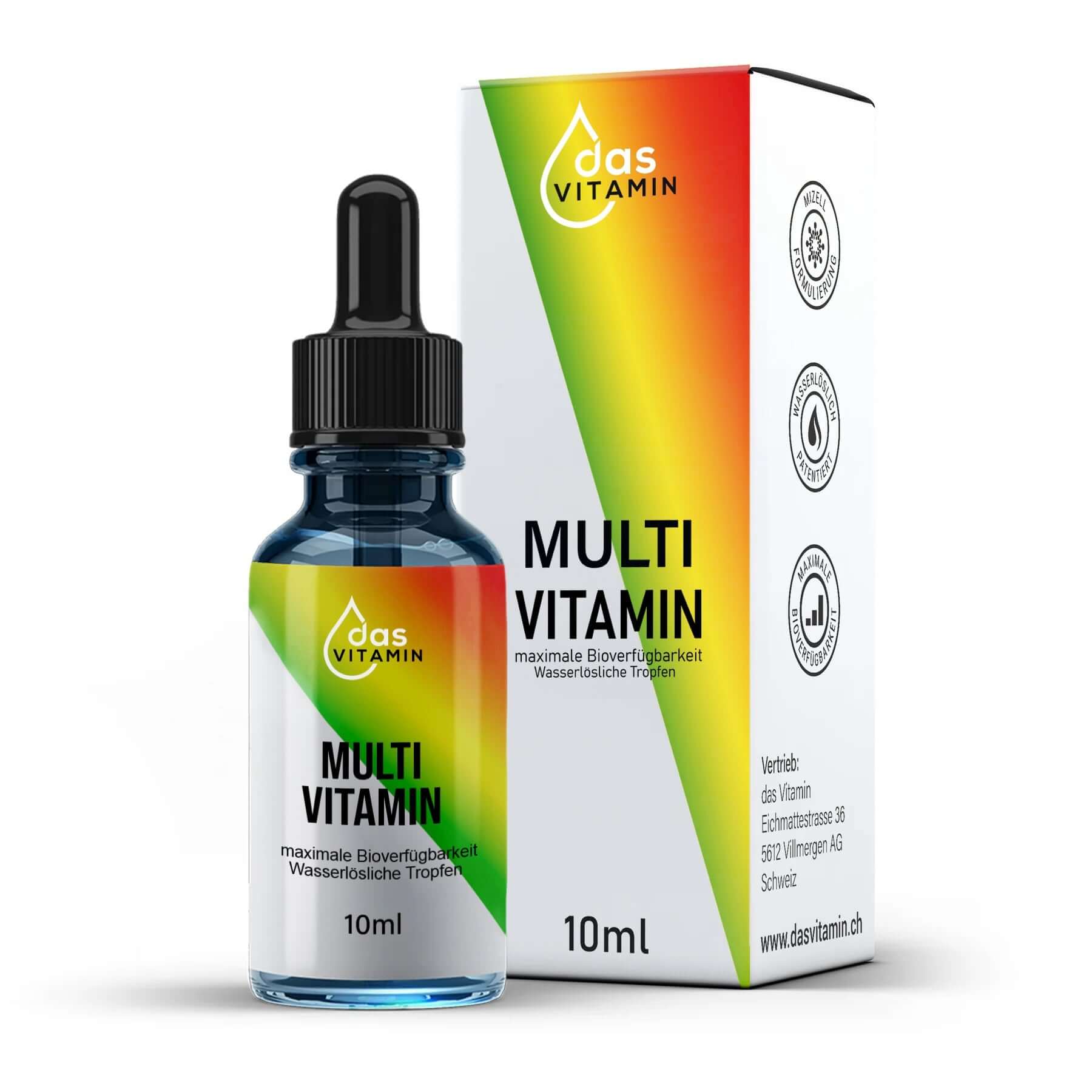Multivitamin Tropfen 10ml | Vegan | Hochdosiert - das Vitamin