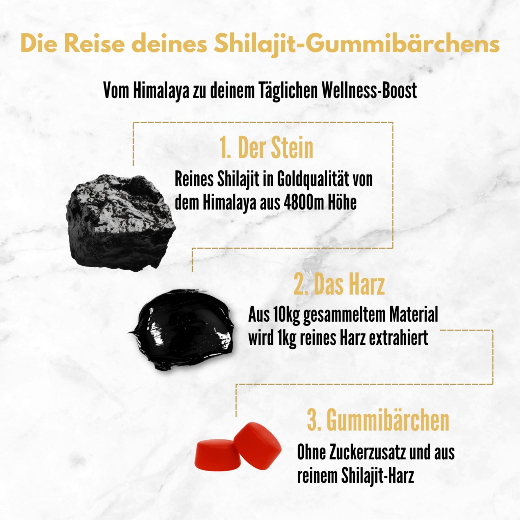 Vegane Shilajit Gummies hochdosiert mit B-Vitaminen