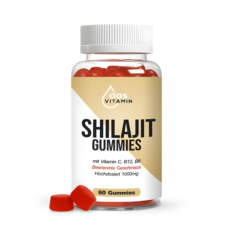 Mumijo Shilajit Gummies 1000mg | mit Vitamin C, B6 & B12 | 60 Stück | Vegan | Hochdosiert - das Vitamin