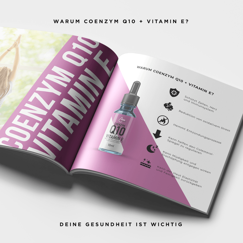Coenzym Q10+Vitamin E Tropfen 10ml 4+1 Gratis | Vegan | Hochdosiert - das Vitamin