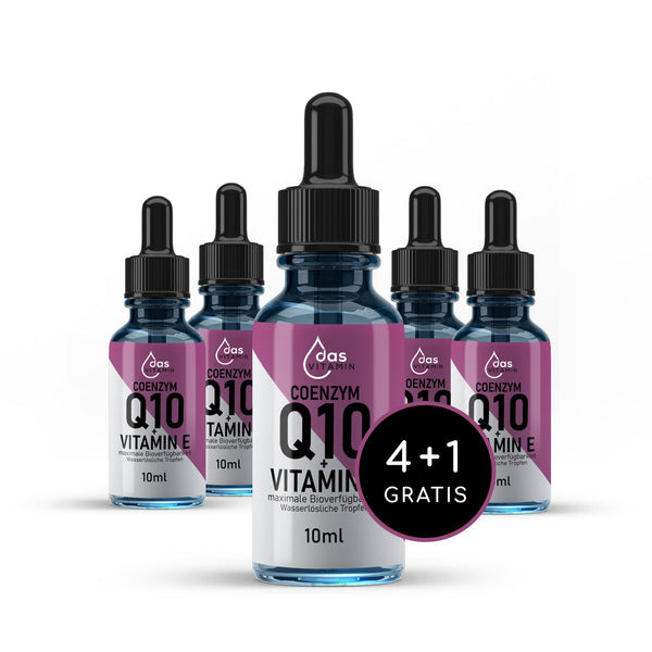 Coenzym Q10+Vitamin E Tropfen 10ml 4+1 Gratis | Vegan | Hochdosiert - das Vitamin