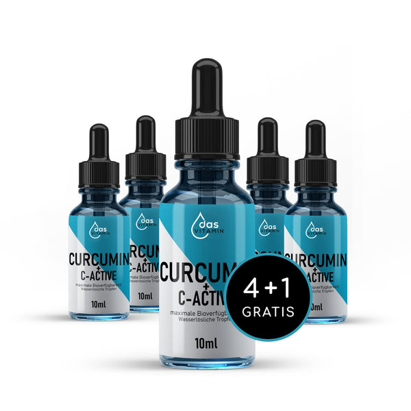 Curcumin+Vitamin C Tropfen 10ml 4+1 Gratis | Vegan | Hochdosiert - das Vitamin