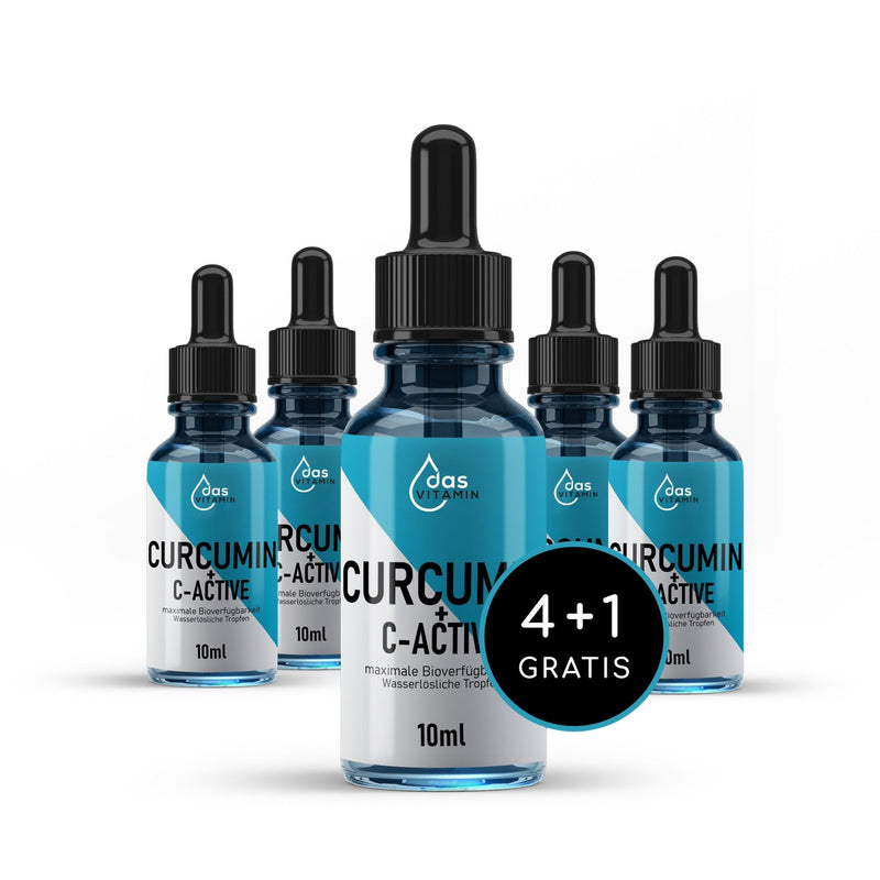 Curcumin+Vitamin C Tropfen 10ml 4+1 Gratis | Vegan | Hochdosiert - das Vitamin