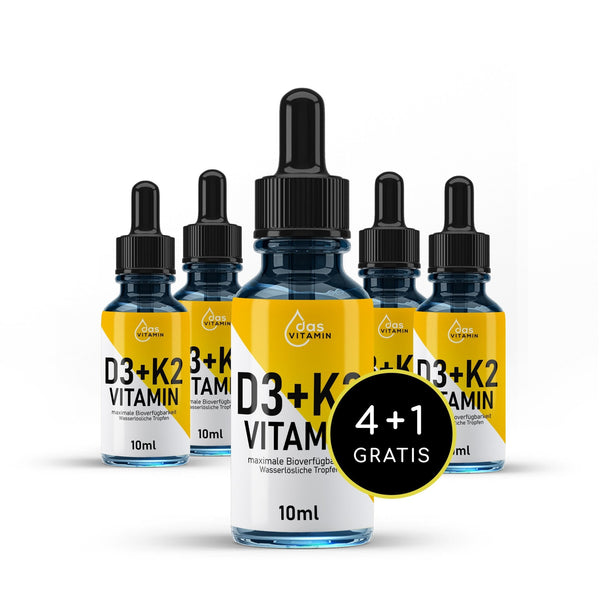 Vitamin D3+K2 Tropfen 10ml 4+1 Gratis | Vegan | Hochdosiert - das Vitamin